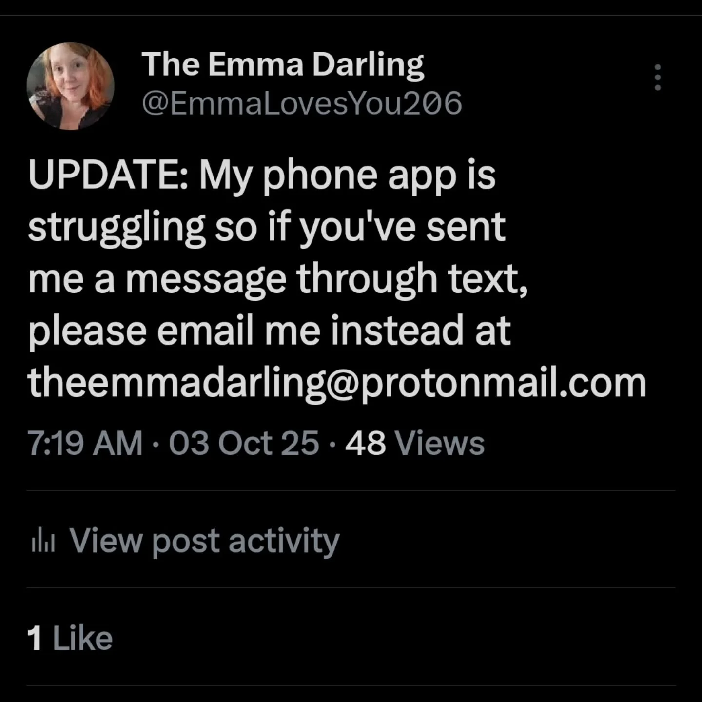 Theemmadarling@protonmail.com