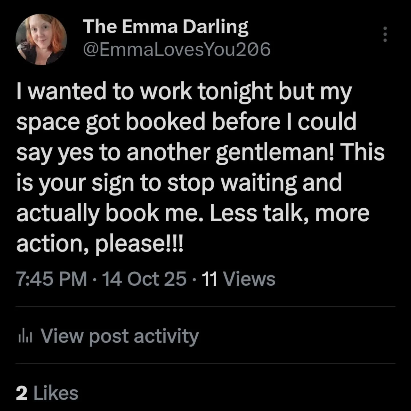 Emmalovesyou206 on twitter. Naughty photos posted there, you wackos!