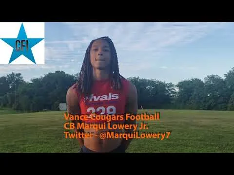 CFI Interview - CB Marqui Lowery Jr. - Vance Cougars