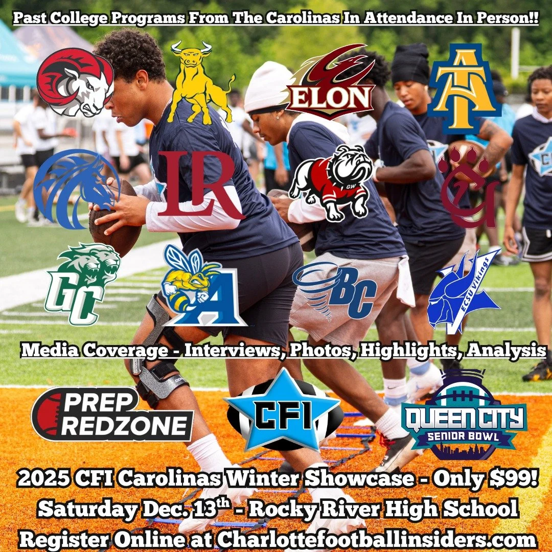 It's time to go to work! The 2025 CFI Carolinas Winter Showcase is here! Only $99! Not a rip off or money grab! REAL College Coaches In Person At Our Showcase always! Sign up because spots are LIMITED this year! Link in our bio!