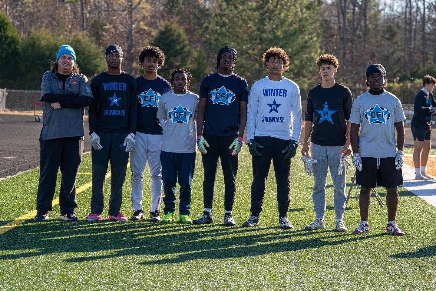 CFI Winter Showcase 
Top Wide Receivers

Dorian Morgan - LN Charter
Grayson Brogdon - Wakefield
Thailan Bellamy - S Iredell
Co'myron Cuthbertson - Olympic
Xavier Hutchens - K. Mtn
Selassie Bruton - L Hughes
Jolani Legette - Palisades
Keenan Sullivan 