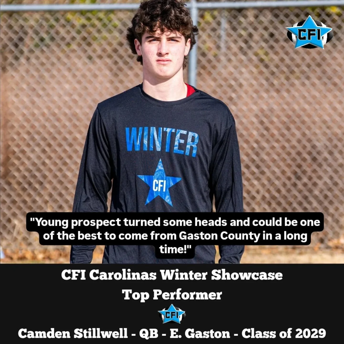 CFI Carolinas Winter Showcase Top Performer QB Camden Stillwell - East Gaston