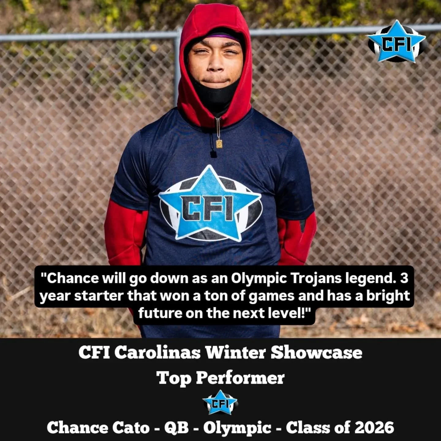 CFI Carolinas Winter Showcase Top Performer QB Chance Cato - Olympic