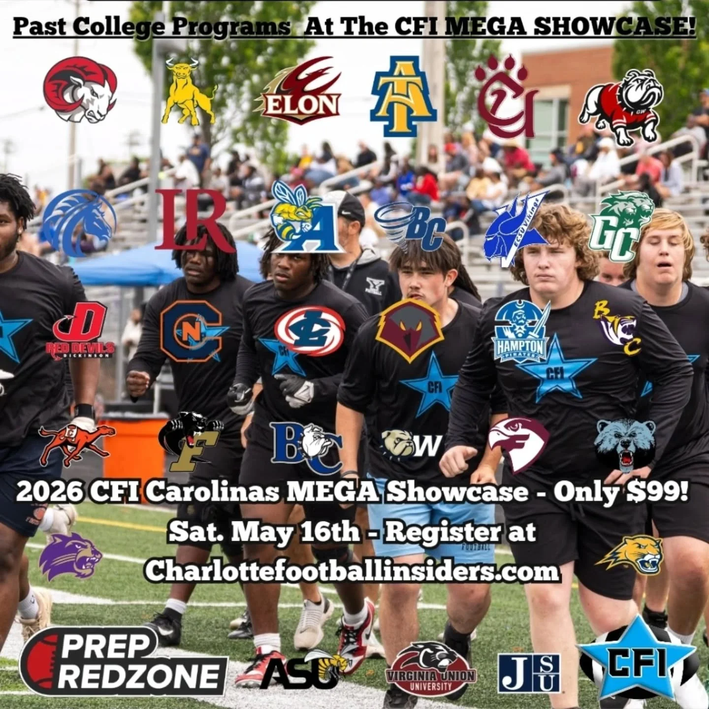 The MEGA Showcase is back! Registration has opened for the 2026 CFI Carolinas MEGA Showcase! Saturday May 16th! Only $99 - register now at the link in our profile or story!! Year #6 of bringing colleges for YOU in the Carolinas and beyond!