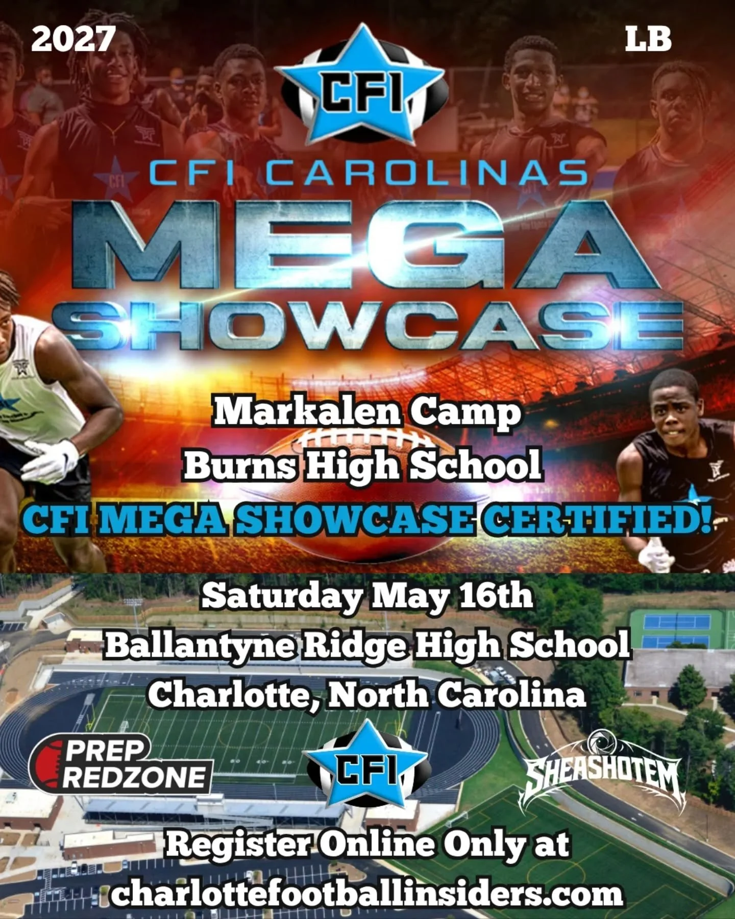 Sat. May 16th at Ballantyne Ridge High School in Charlotte, NC is an opportunity for REAL exposure, REAL evaluation, and a REAL chance for offers and to get on recruiting boards. Join us by signing up at the link in our bio, or copied below. : https: