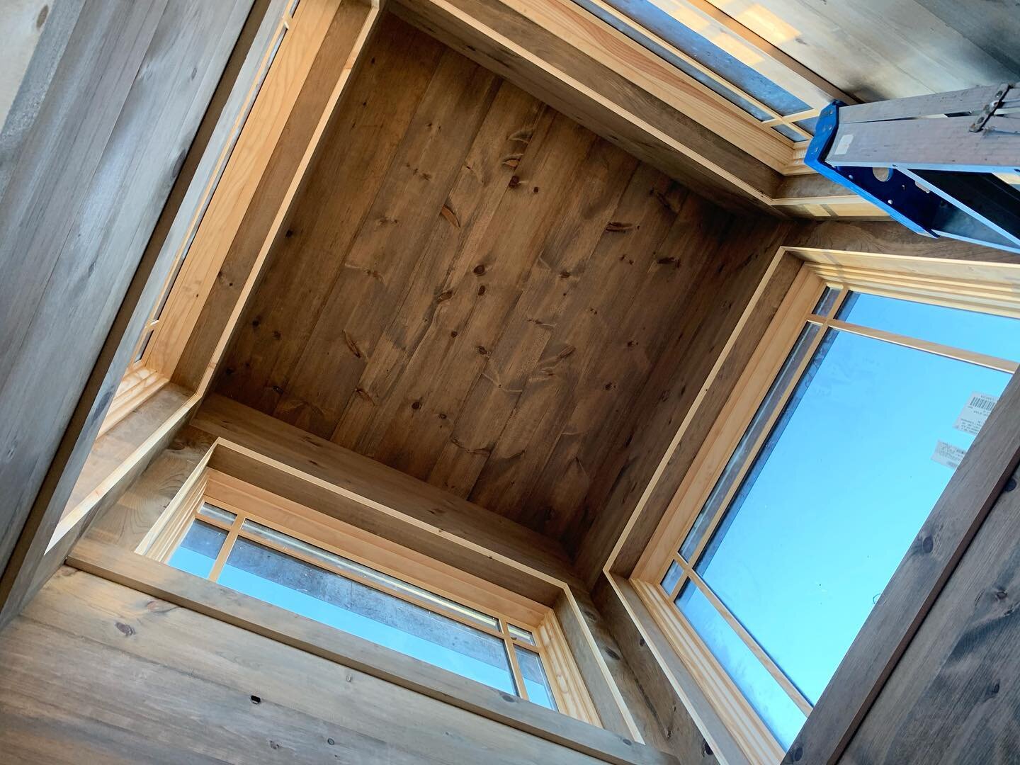 Making progress way (wayyyyy) up in the cupola at this amazing timber framed project for @preciseprojects