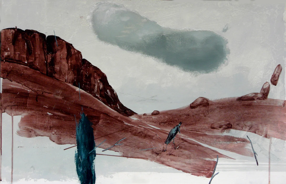 Lost Stork Under Pregnant Cloud