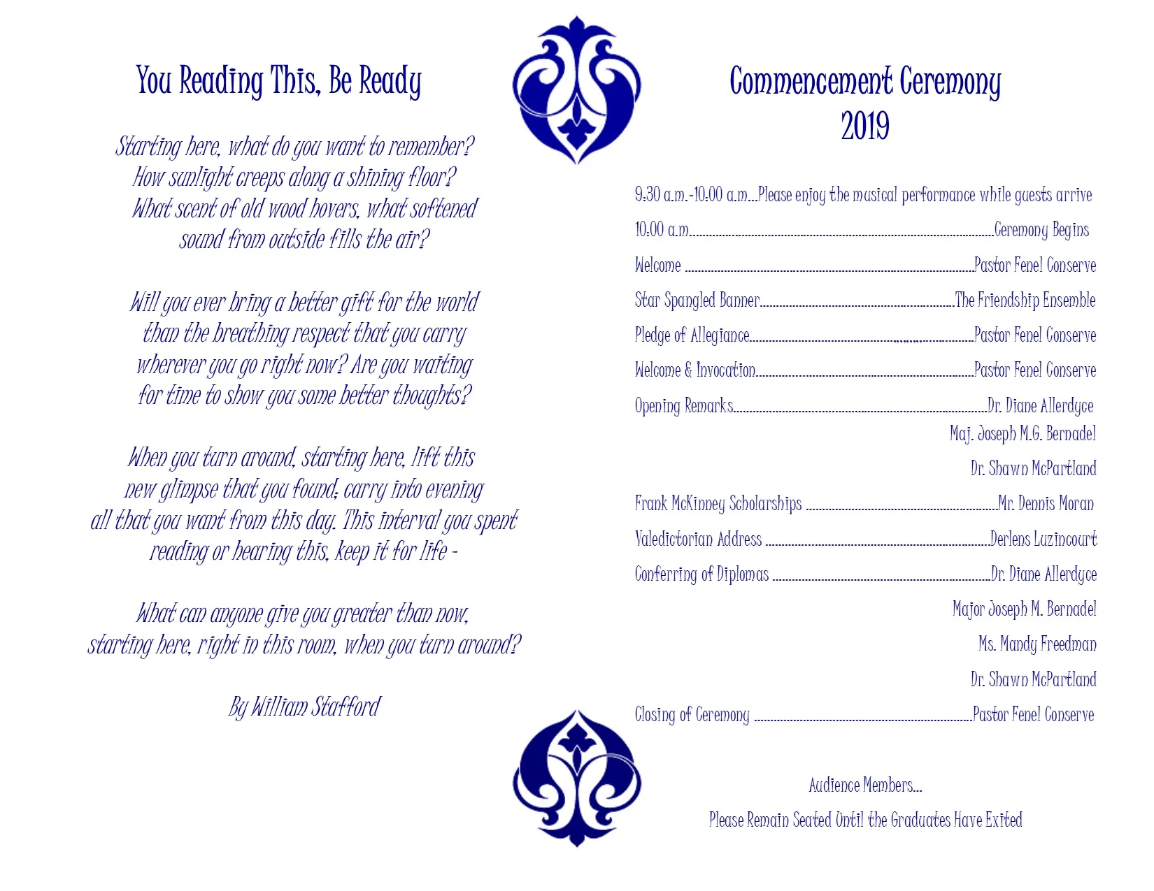 Graduation Program 2019 Inside