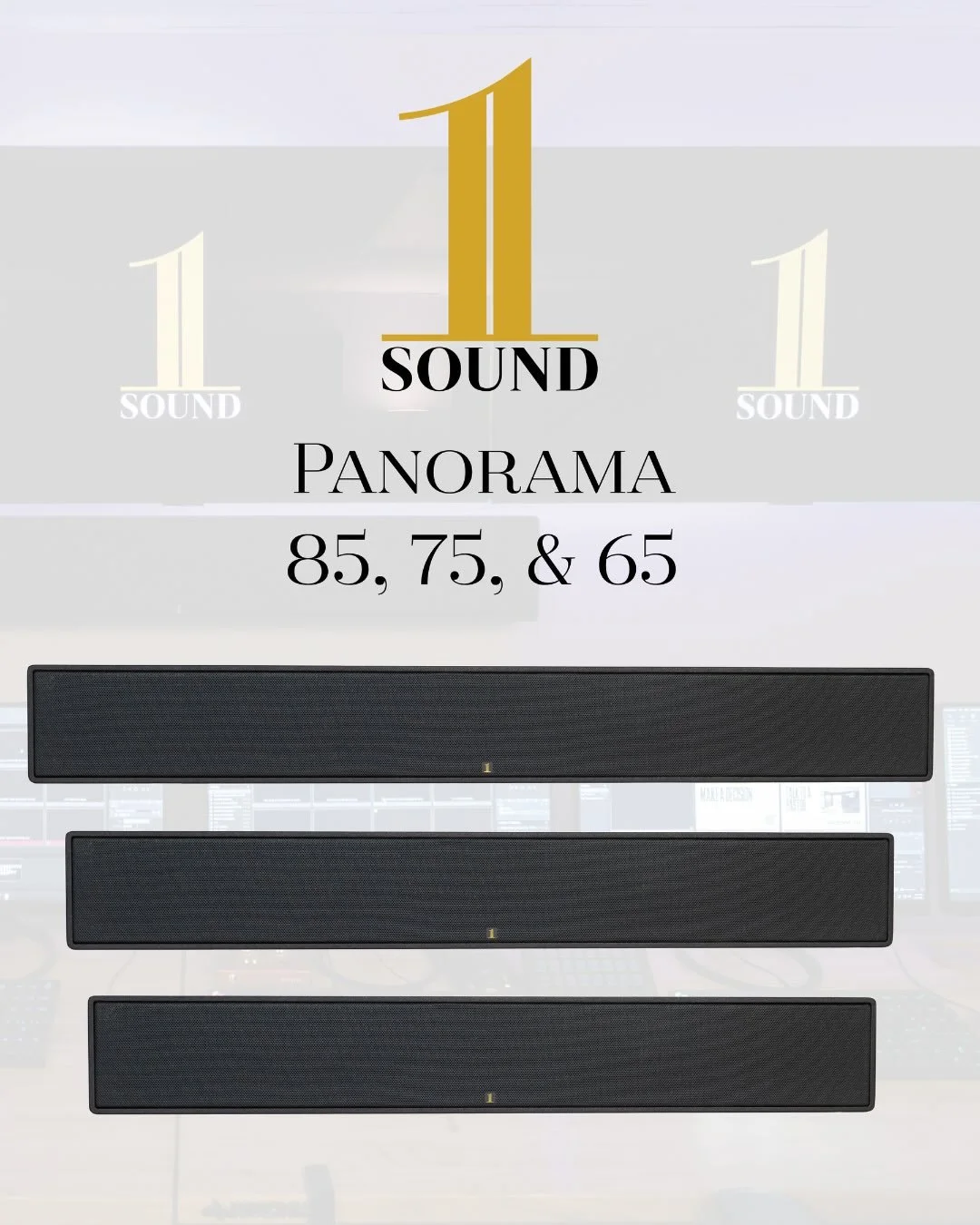 Meet the Panorama 65, 75, and 85&mdash;immersive, self-contained loudspeaker systems featuring 1 SOUND&rsquo;s Mono + Stereo + Sub Technology. 

Designed to deliver spacious, high-fidelity sound from a single sleek enclosure just 4 inches deep.

The 