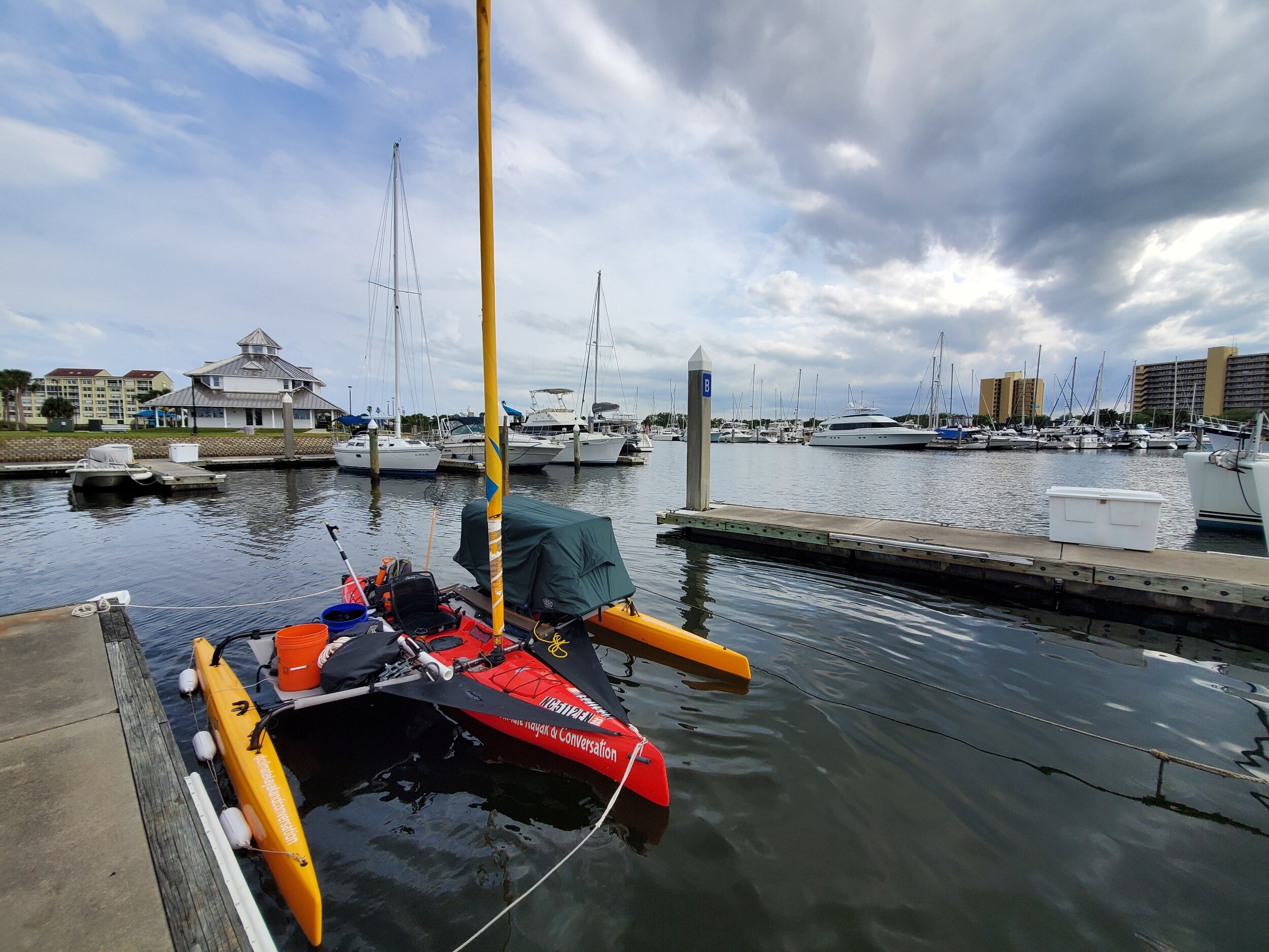 The project boat, "Time & Tide" tied up in St. Augustine