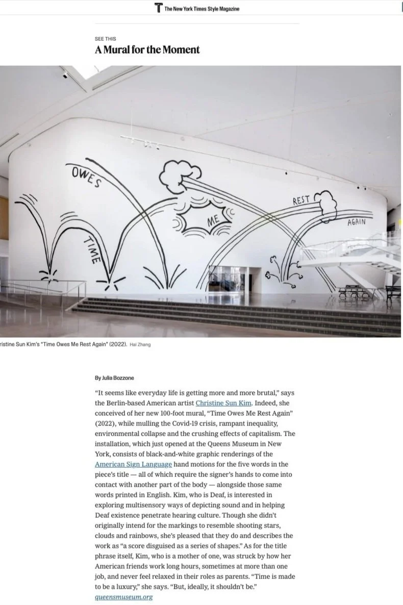 Christine Sun Kim's Queens Museum Mural | The New York Times