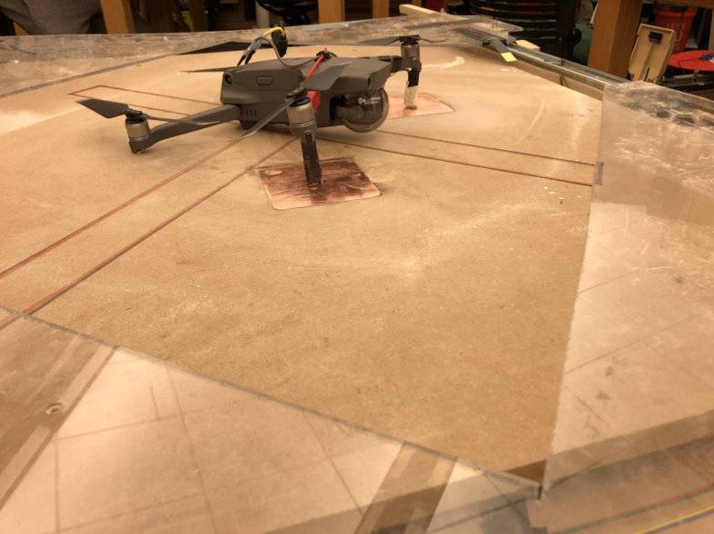 Closer look at the centering mechanism in its open position.