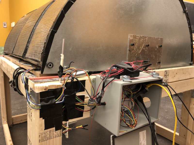 Electronics box and a sensor that determines when the drum is fully closed.