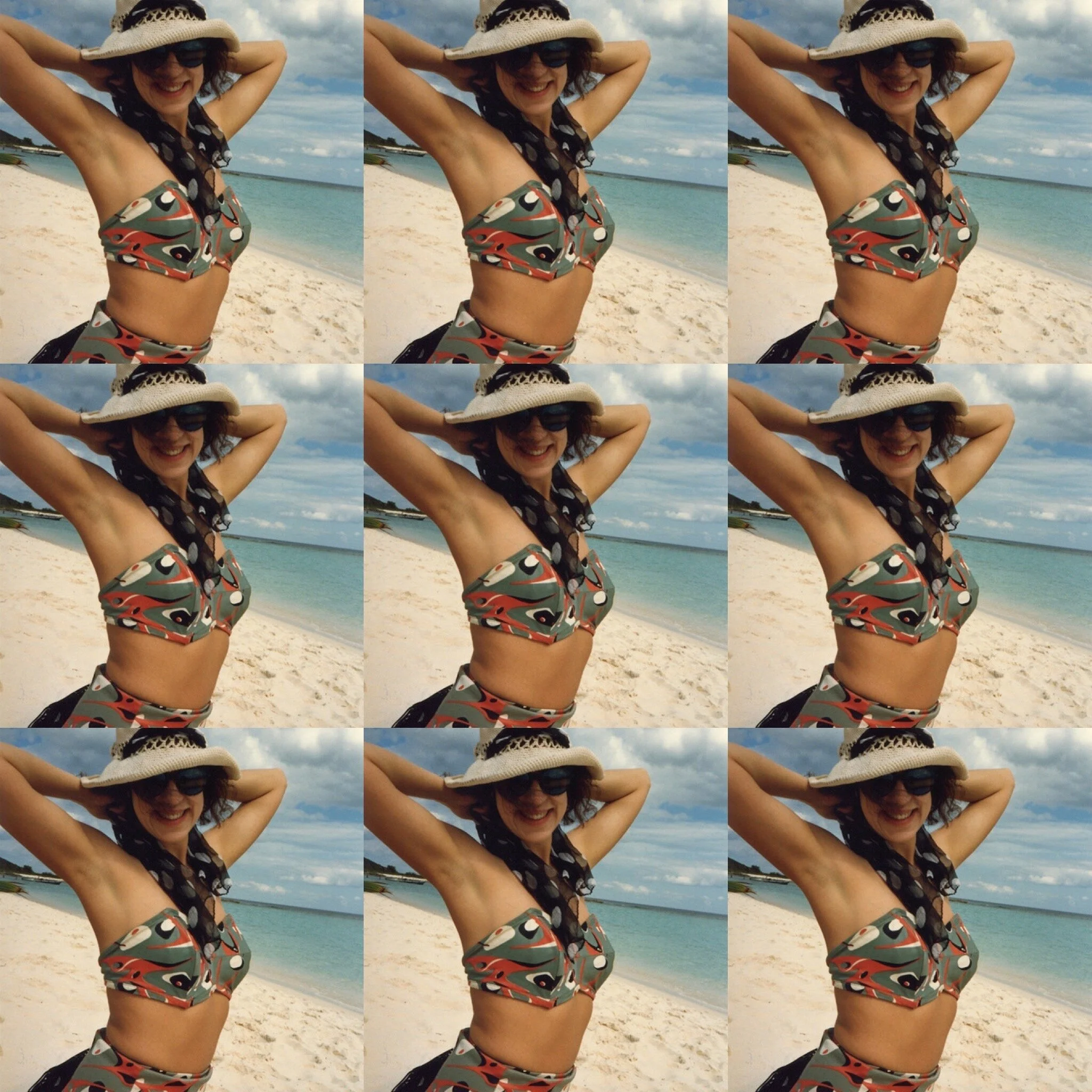  Old vacation photo of me from 1987 that a girlfriend recently found and sent. Check out the vintage bathing suit I was wearing. It had boning and a zipper! 