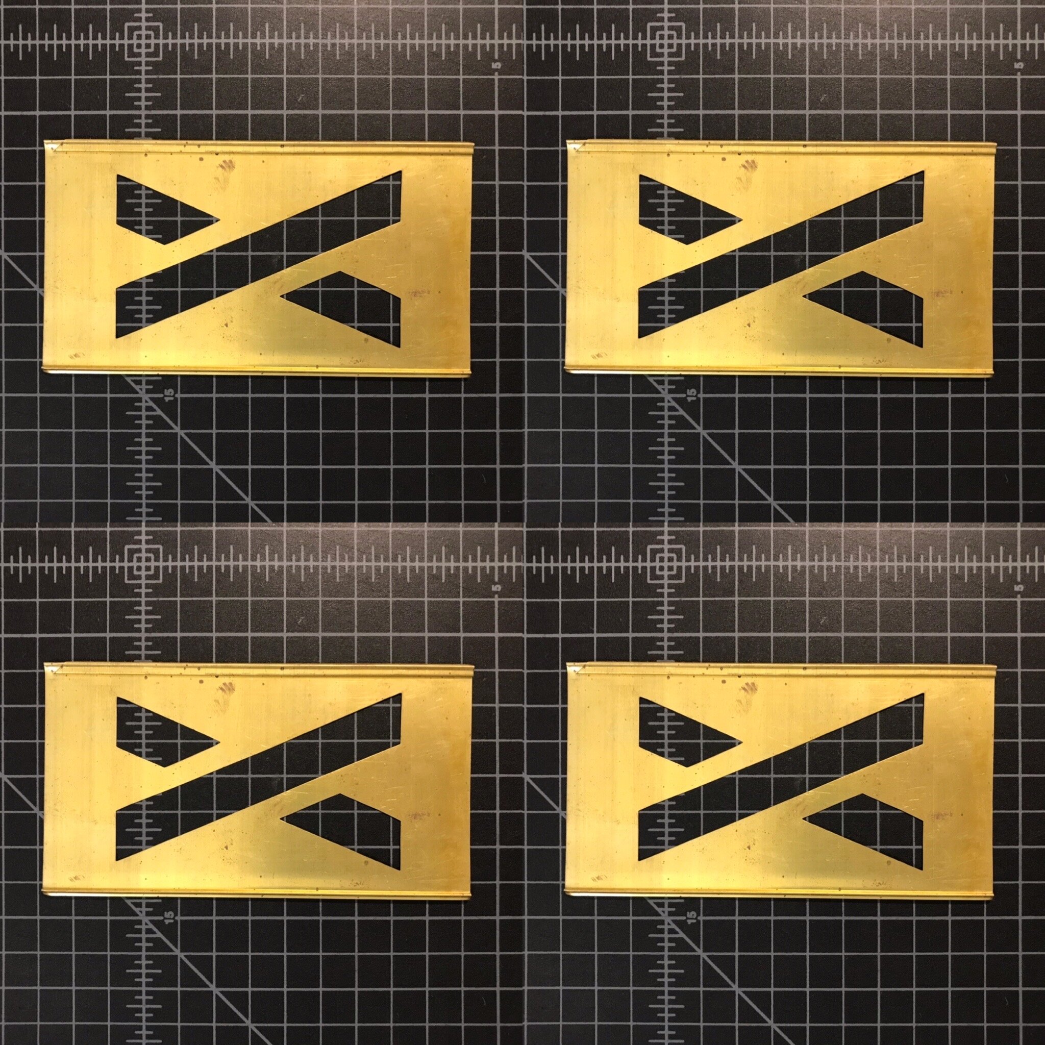  Vintage brass X stencil. 