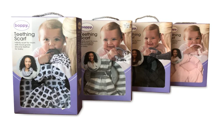 Teething Scarf packaging lineup
