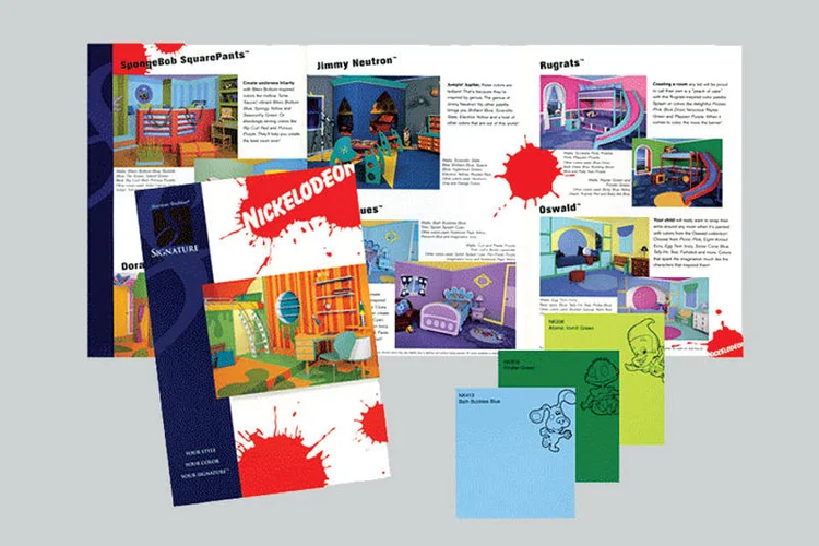 Nickelodeon Lowes brochure and paint chips