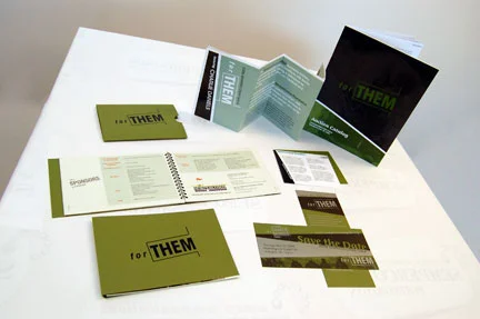 Save the date, invitation, auction booklet