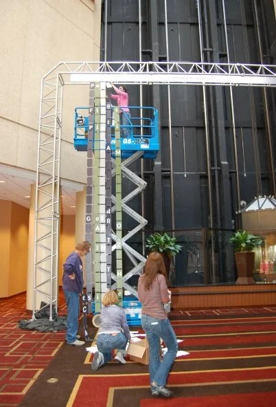 Behind-the-scenes wall installation