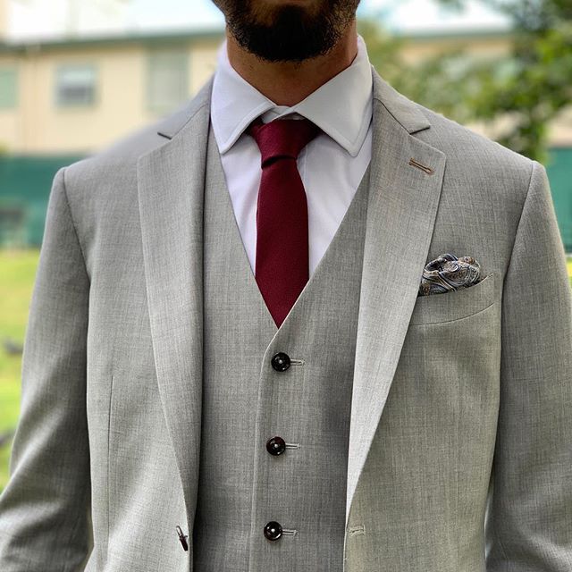 Super130s Wool Light Grey Suit