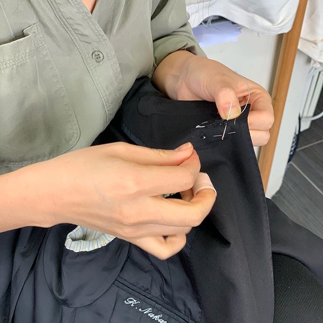 From our one of apprentices doing hand sewing buttonhole on jacket