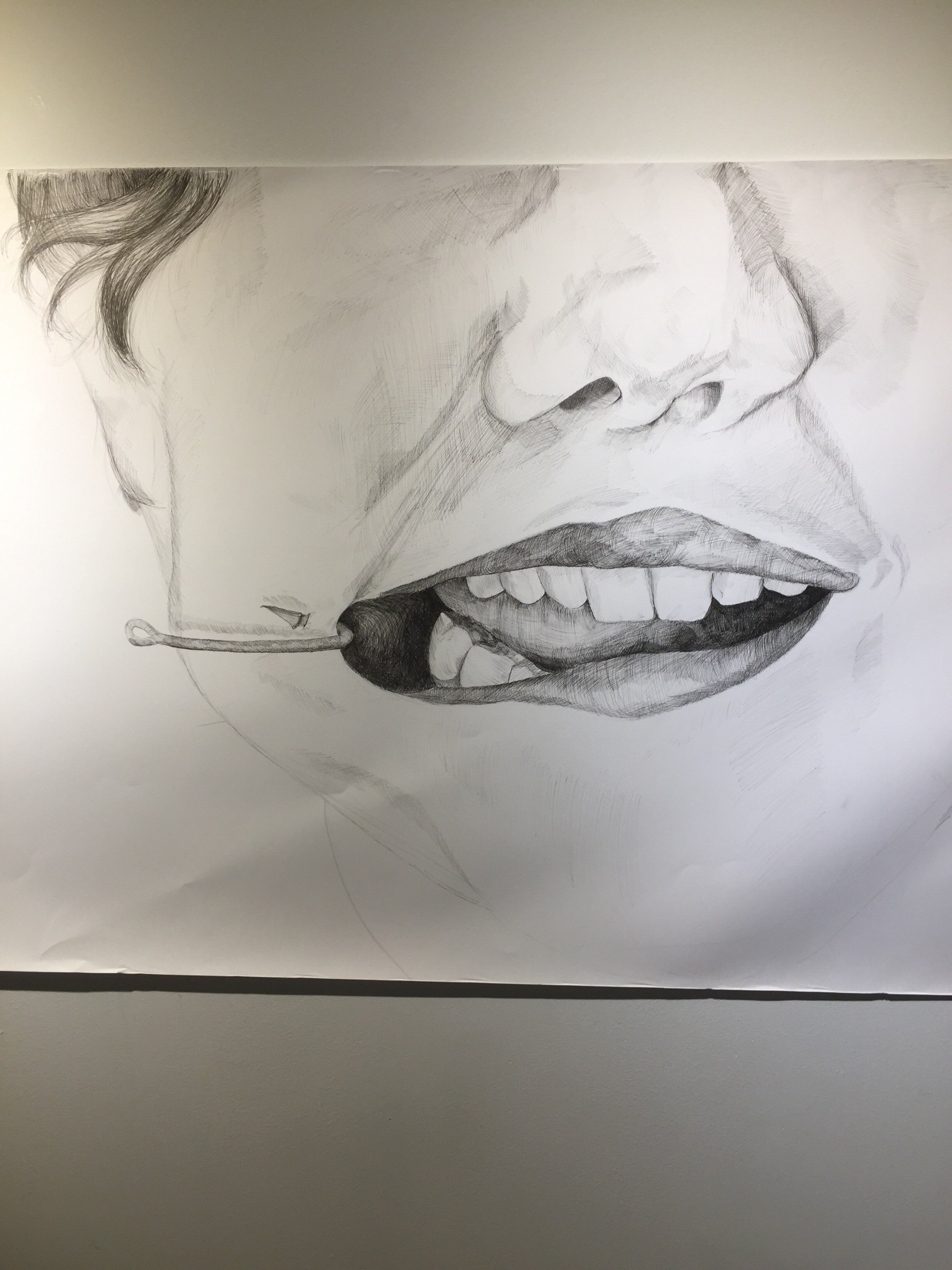 "For the love of fishing, I would do anything for you." In Progress Work.   48” x 36”  Micron Pen on Paper  2018 - Present NOT FOR SALE 