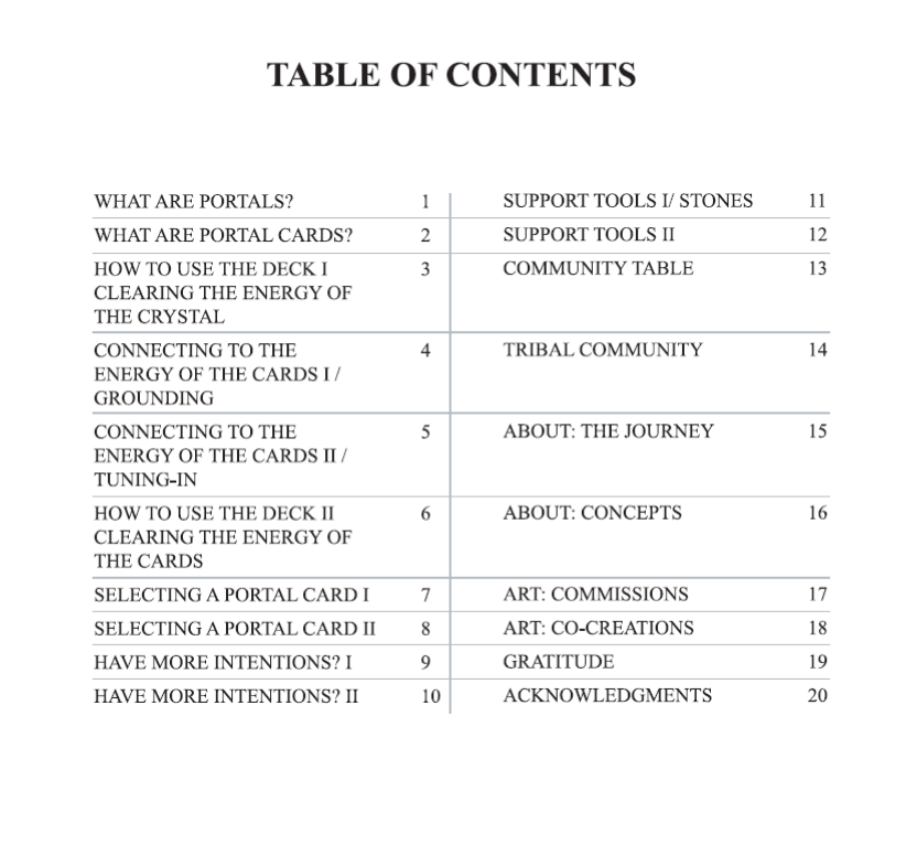 Intention Portal Booklet TOC.png