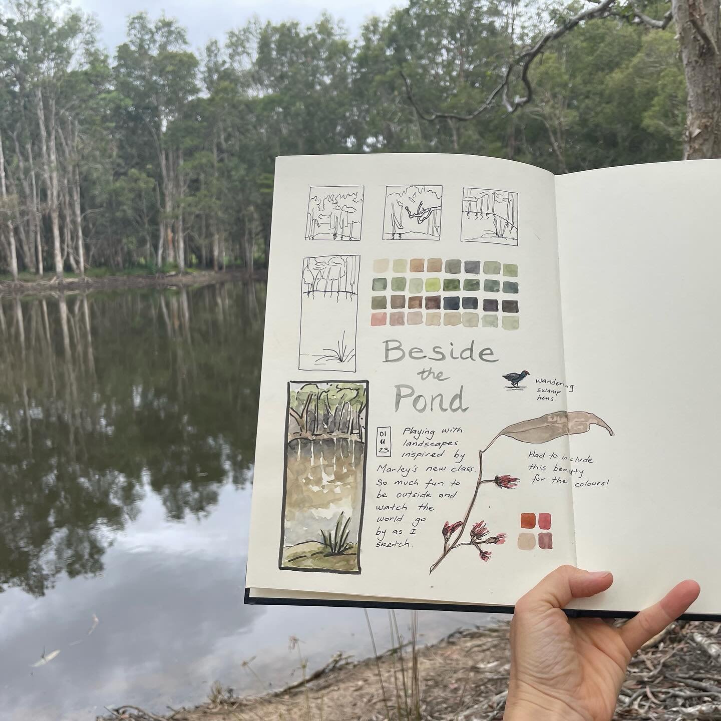 Adding landscape sketches to our nature journals is a wonderful way to connect with our surroundings, come to understand more about nature, and put what we are seeing into a wider context. Plus&hellip;it&rsquo;s so much fun! This page was done after 