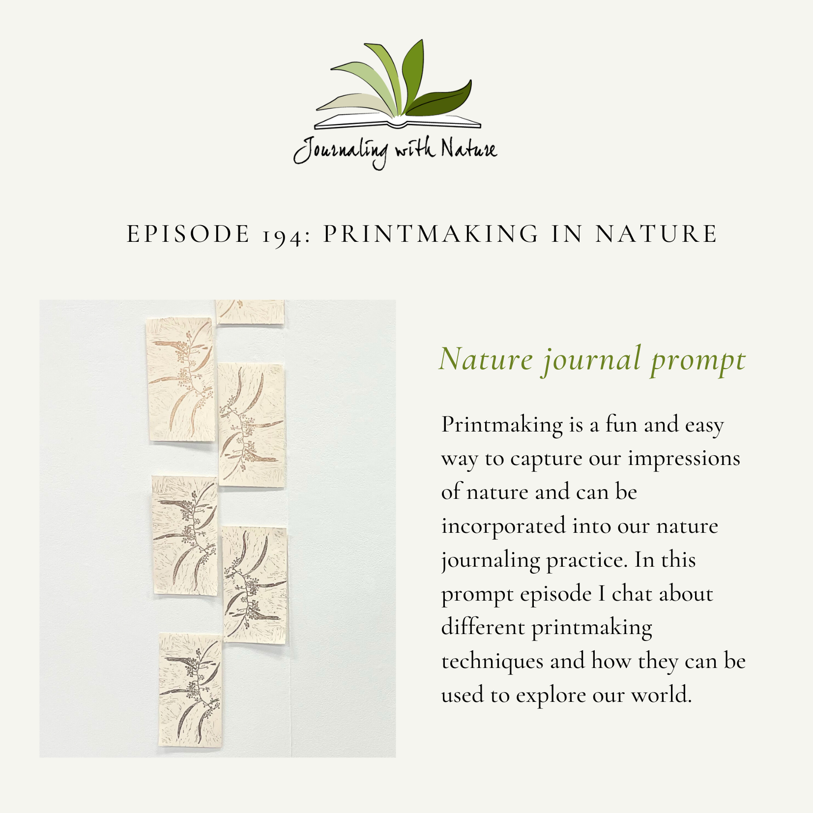 Episode 194: Printmaking in nature
