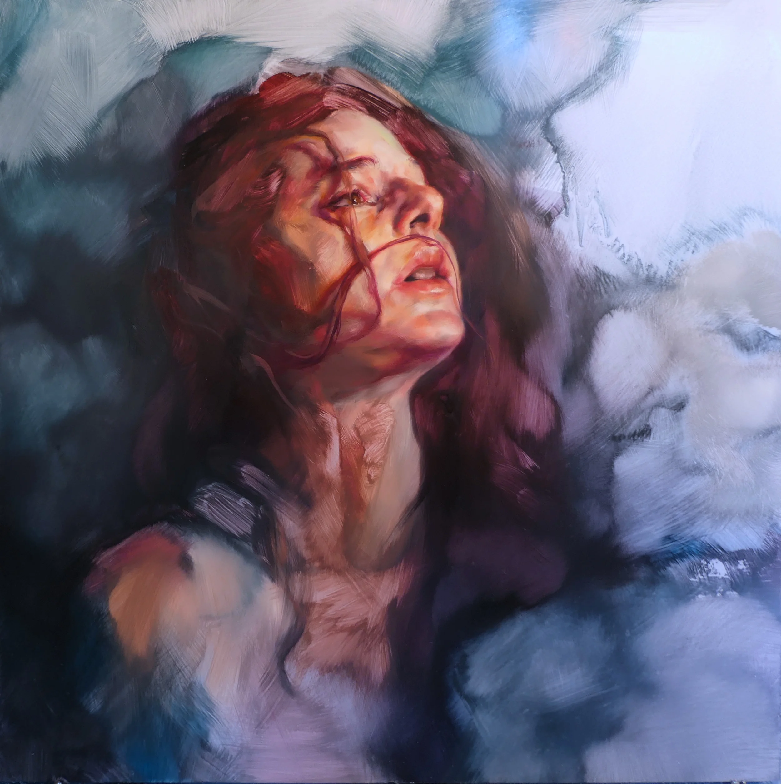 It’s easy to lose yourself, even for one moment, gazing at the raw emotion in Liz Gridley’s paintings