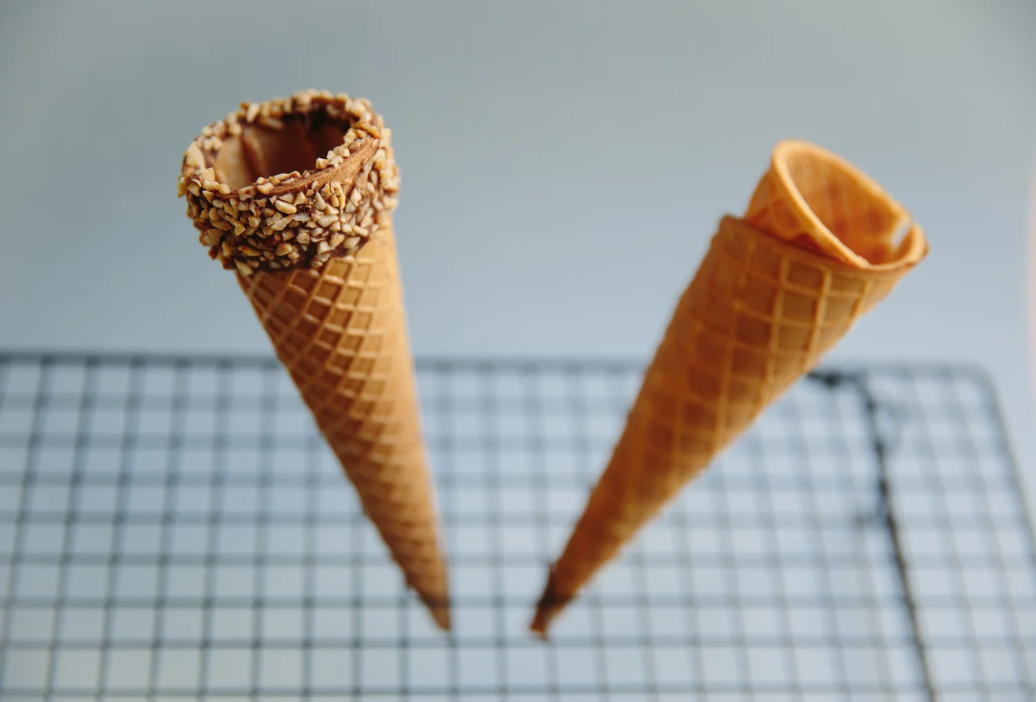 Ice cream cone blue backgorund