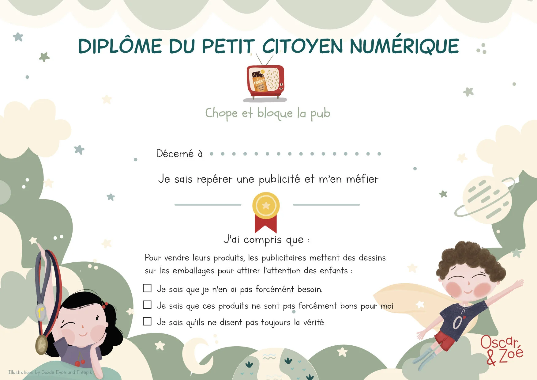 Diplôme du petit citoyen numérique