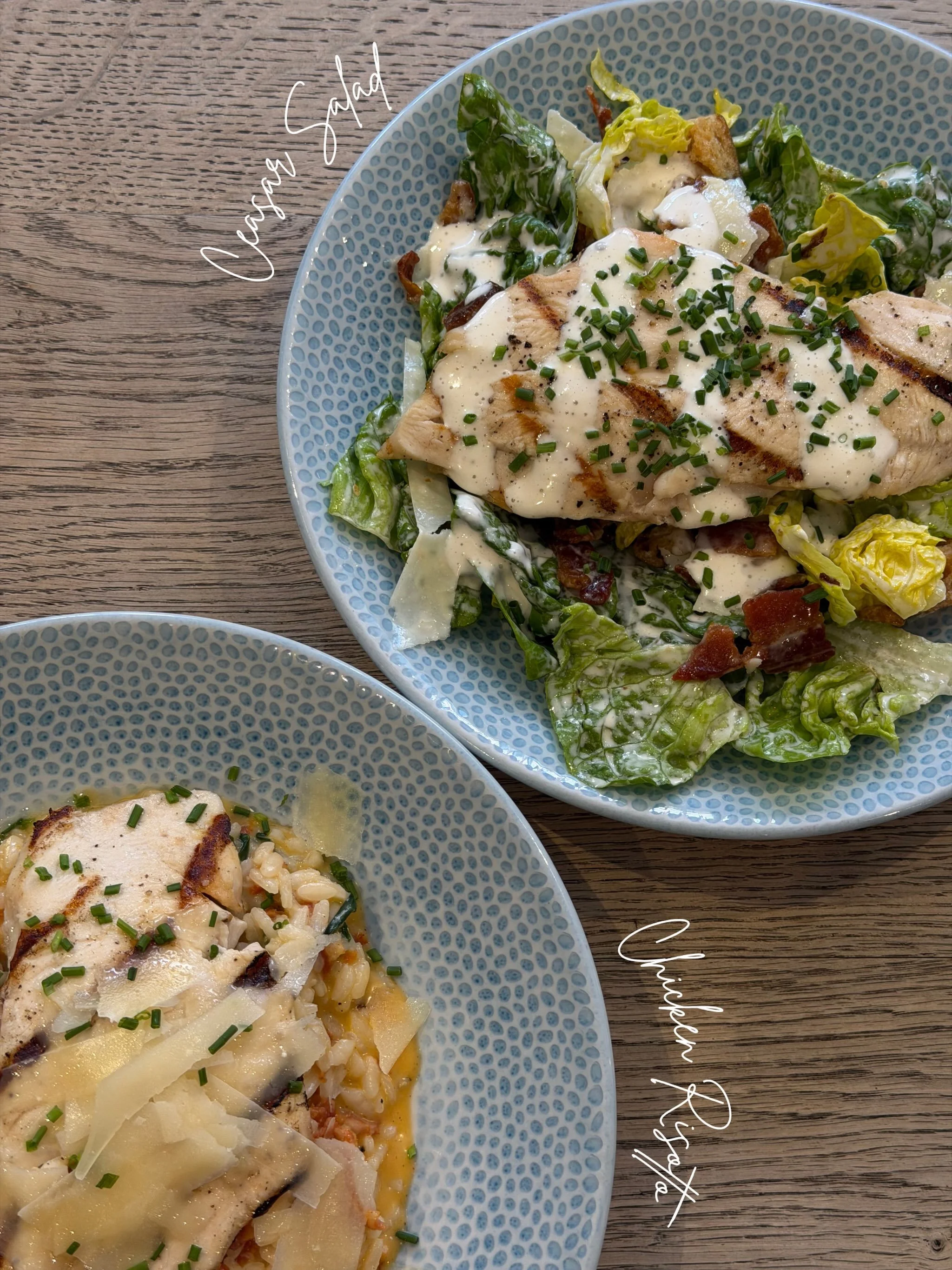 A little taste of two favourites 🤍

Our small Caesar Salad and Chicken &amp; chorizo Risotto &mdash; perfect when you fancy something a little lighter.

Many of our main dishes are also available in smaller portions, so you can enjoy your pub favour
