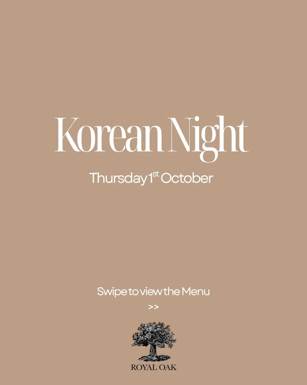 MENU OUT NOW. We look forward to seeing you.