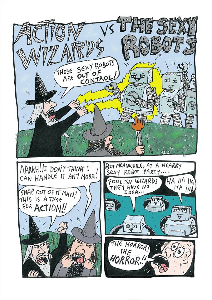 BRENT WILLIS : Brent C Willis is a Wellington-based comic maker in New Zealand. He has produced lots of comics and zines since 1997. His latest and most ambitious work is his full-coloured graphic novel Action Wizards vs the Sexy Robots . He also edits and publishes the Bristle Annual, a long-running anthology of alternative New Zealand comics.