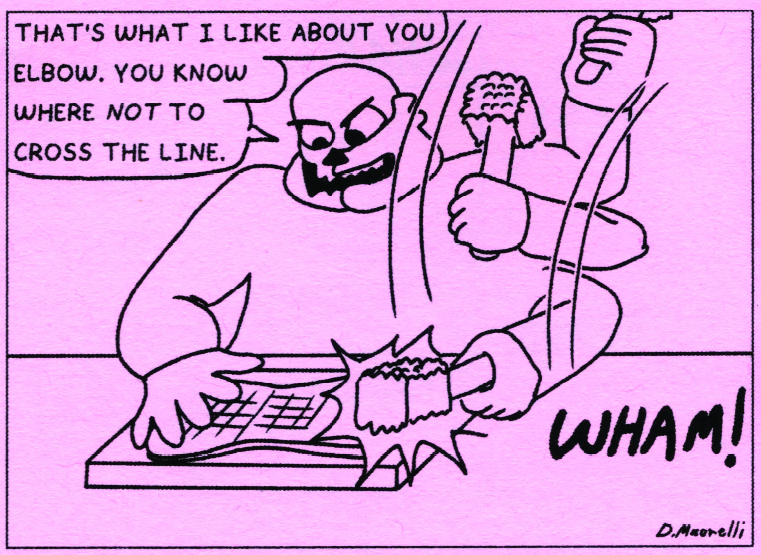 D. MAURELLI: D. Maurelli is a Queensland-based cartoonist residing on the Gold Coast. His comic Here’s Hoping is an introspective look at the chaos of everyday life. It pulls apart the painfully awkward moments that can define or destroy us with its cast of misfit characters as they find their way in the world.