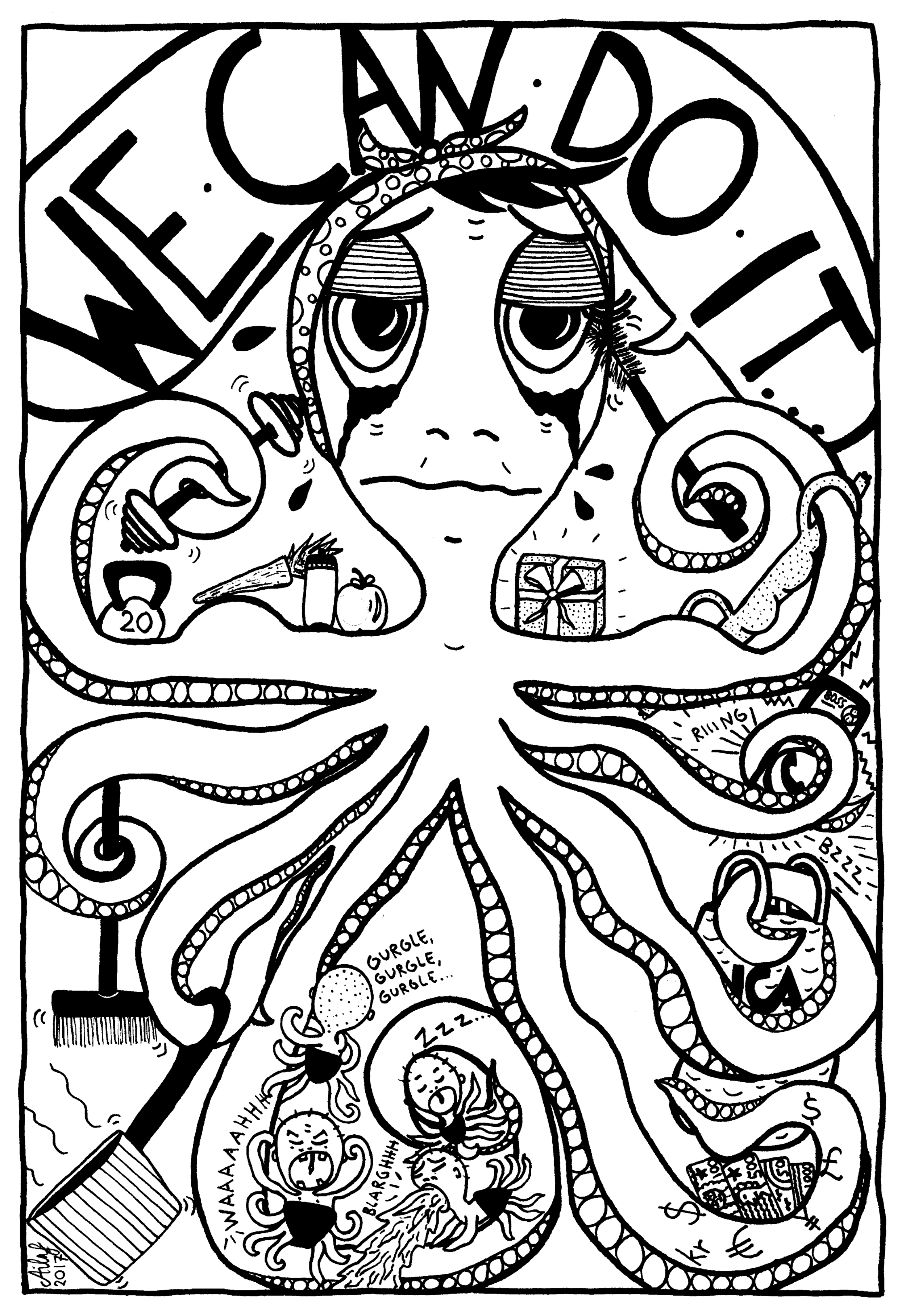 AILA STEFANSDOTTER-FRANCK : Aila Stefansdotter-Franck is a Swedish, Melbourne-based illustrator, journalist and writer. She makes comics about sexism, procrastination and general life stuff. Her zines follow a DIY aesthetic, inspired by punk music. Aila's art has previously appeared in the Underground Writers Zine, The Lifted Brow, Home Made Comics, and her own zines.