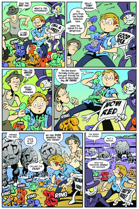 GARY DELLAR/ REVERIE PUBLICATIONS : Reverie Publications promote comics and cartoonists in Australia, telling single gags or funny stories, sad stories, adventurous stories, horrendous stories and exciting stories. (Image here from Toby and the Magic Pencil #2 , Story: Gary Dellar. Art: Ben Sullivan)