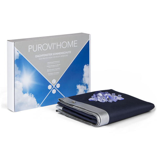Purovi Thermo Sonnenschutz für Dachfenster 48x73cm Hitzeschutz Blau/Silber Gut 
