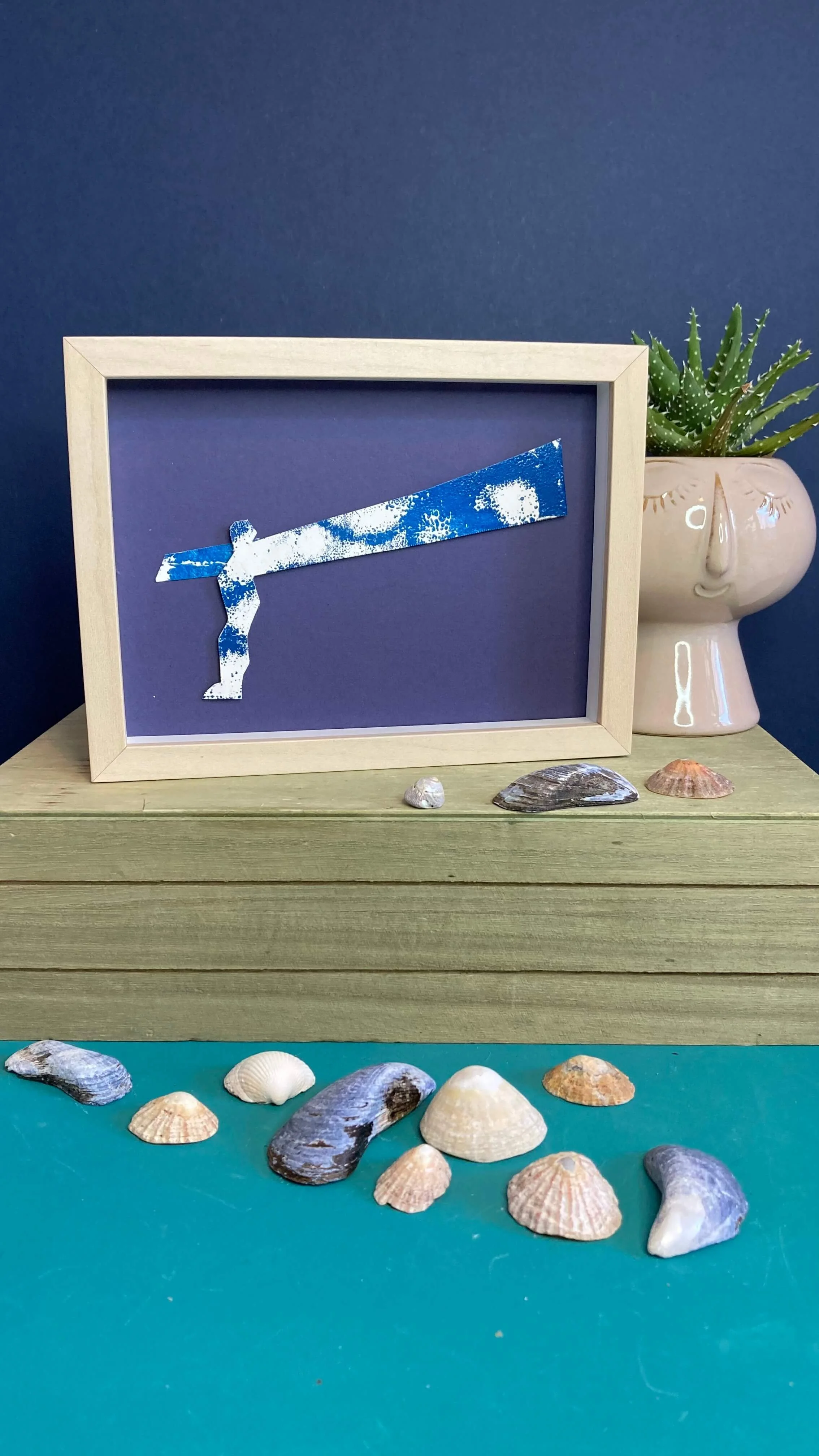 Geordie Angel of the North Gateshead Collage in Soft Blues - Famous 