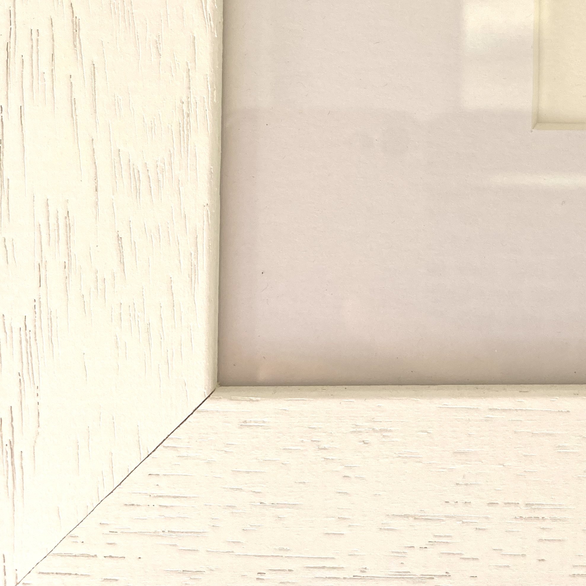 White wood grain frame and Ice white mount behind glass. (Copy)