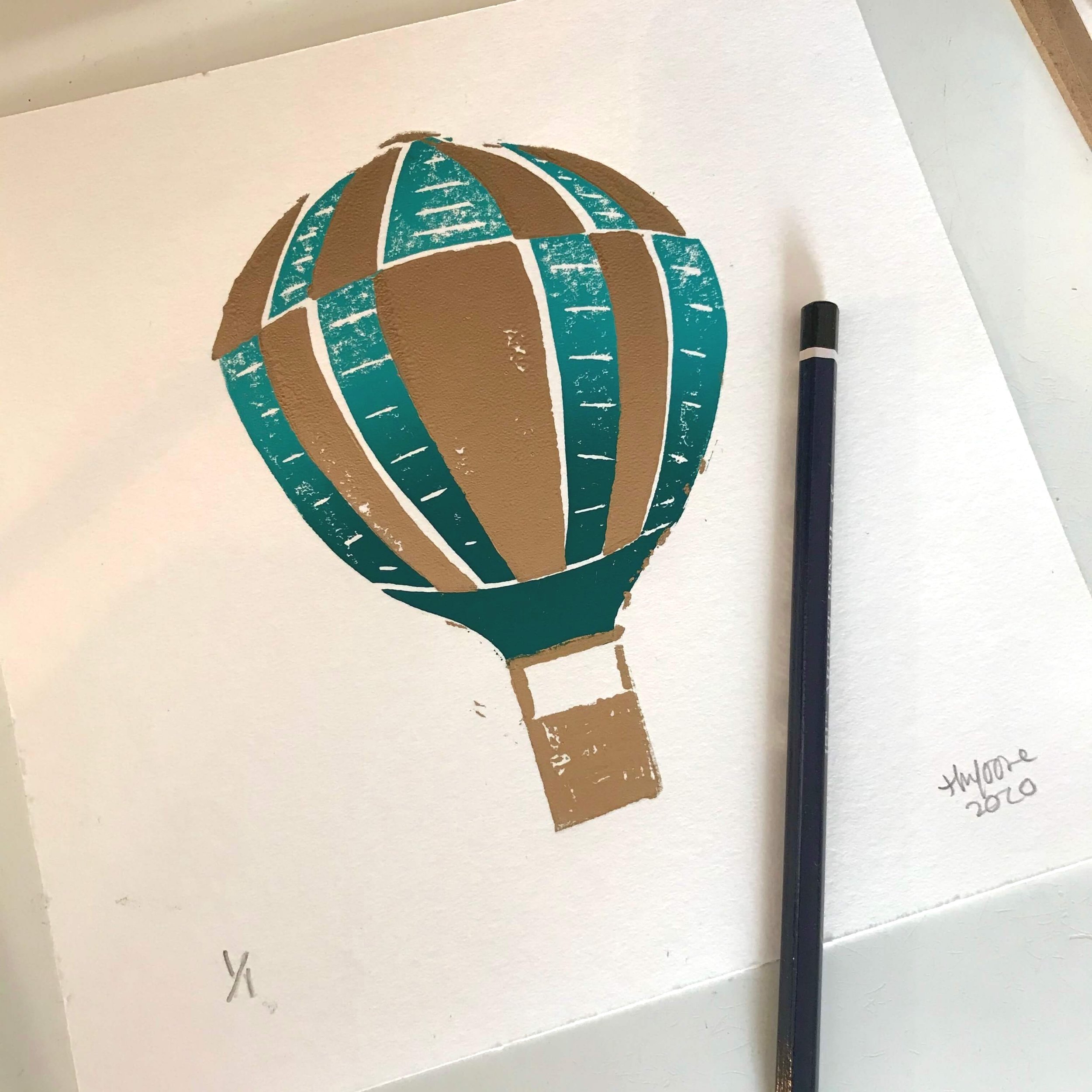 Signed Bespoke Hot Air Balloon Print