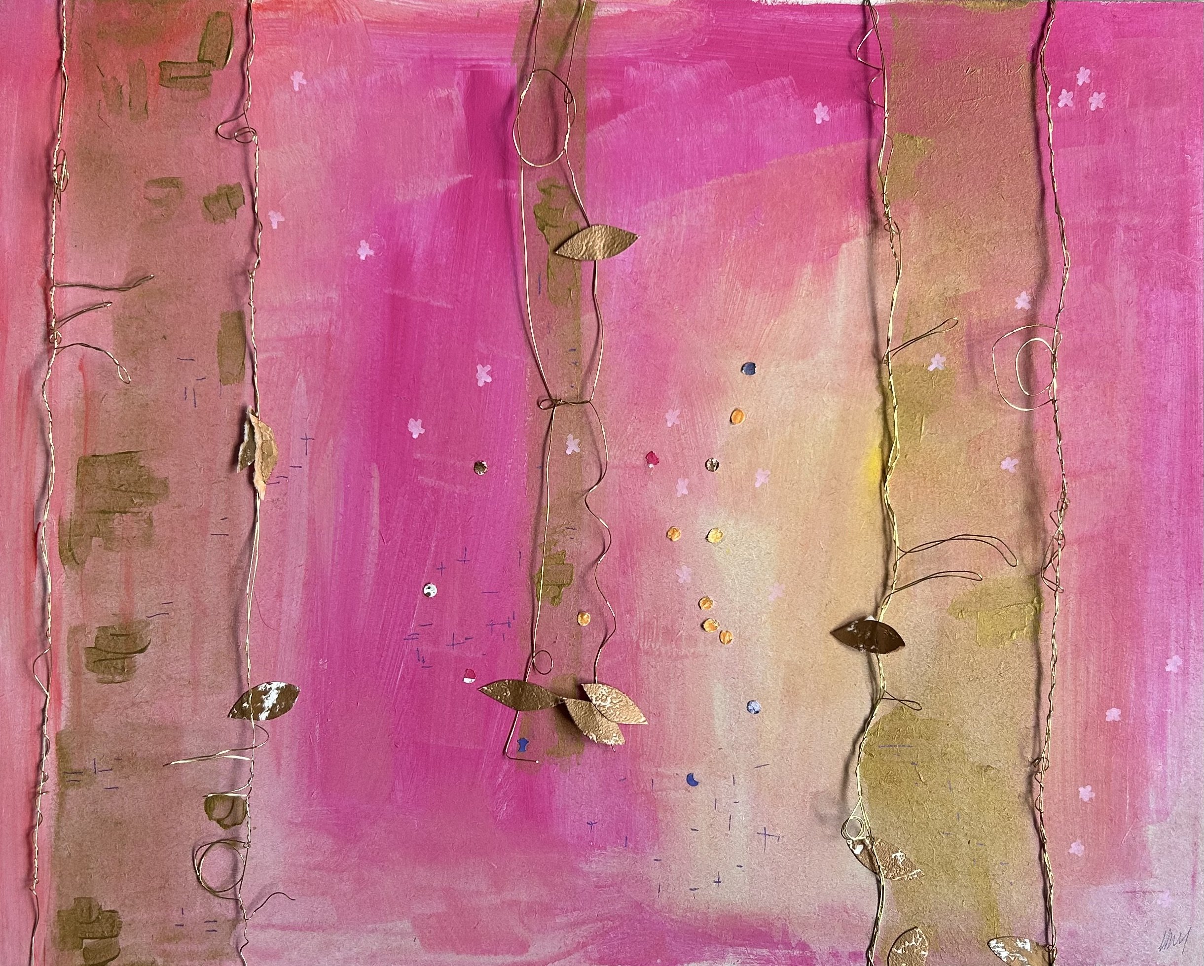 Golden Hour Among The Trees mixed media artwork by Heather Moore.jpeg