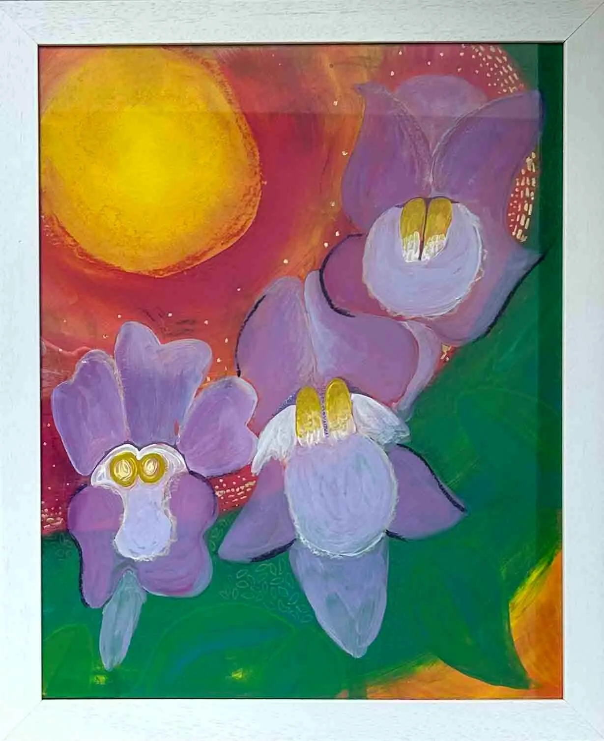 Snap, Dragon! Mixed Media Framed in White.jpg
