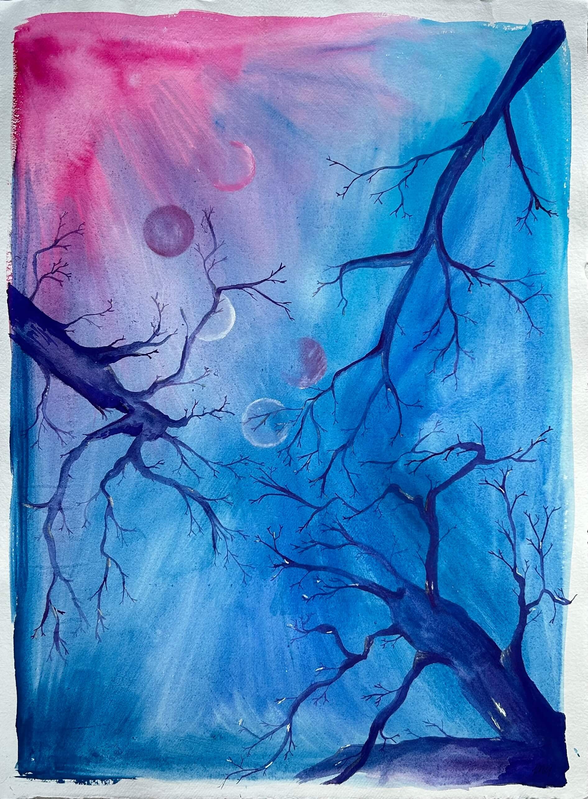 Staring Up At Trees mixed media artwork by Heather Moore .jpeg