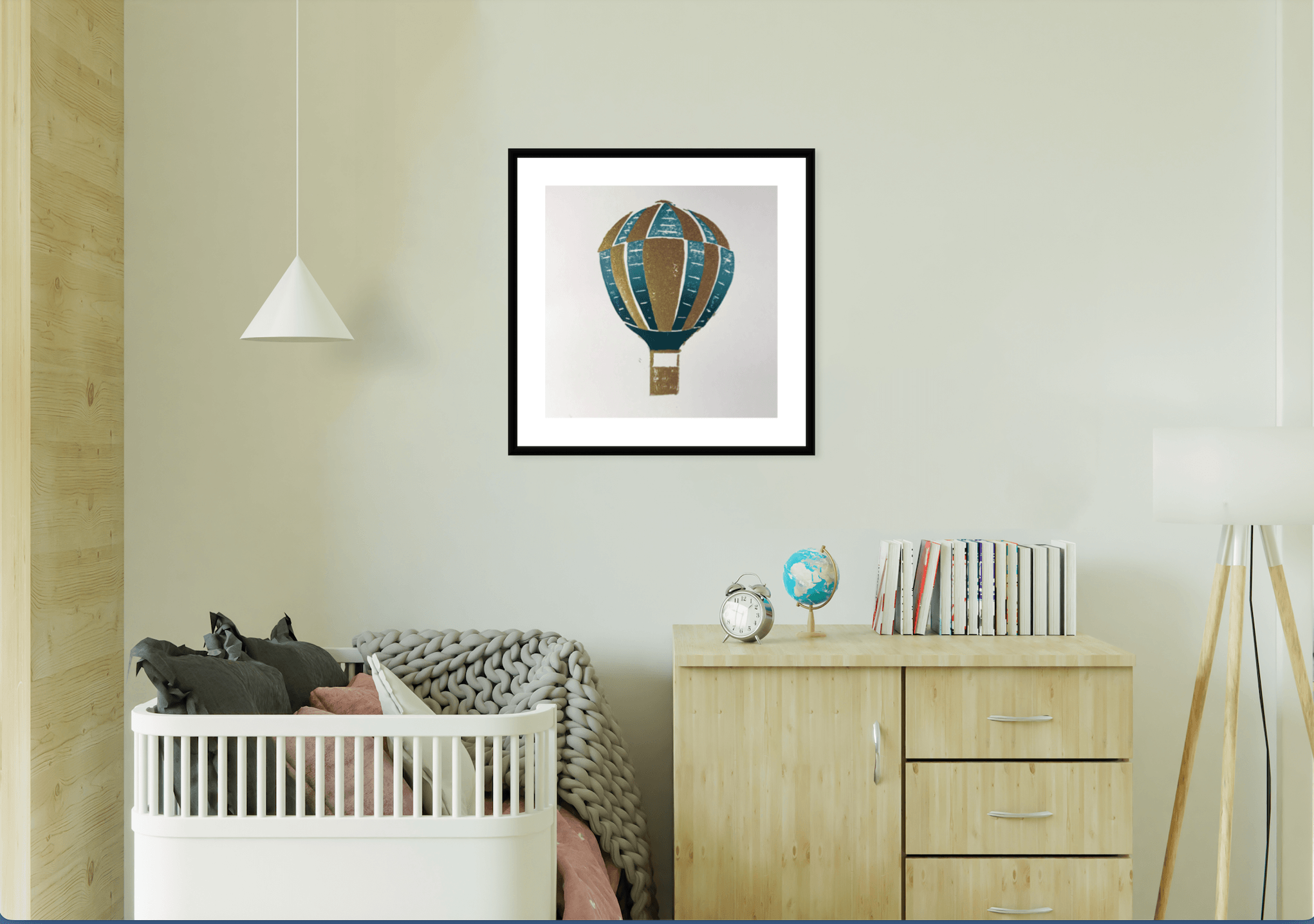 Seth’s Hot Air Balloon Commission in a Nursery Room