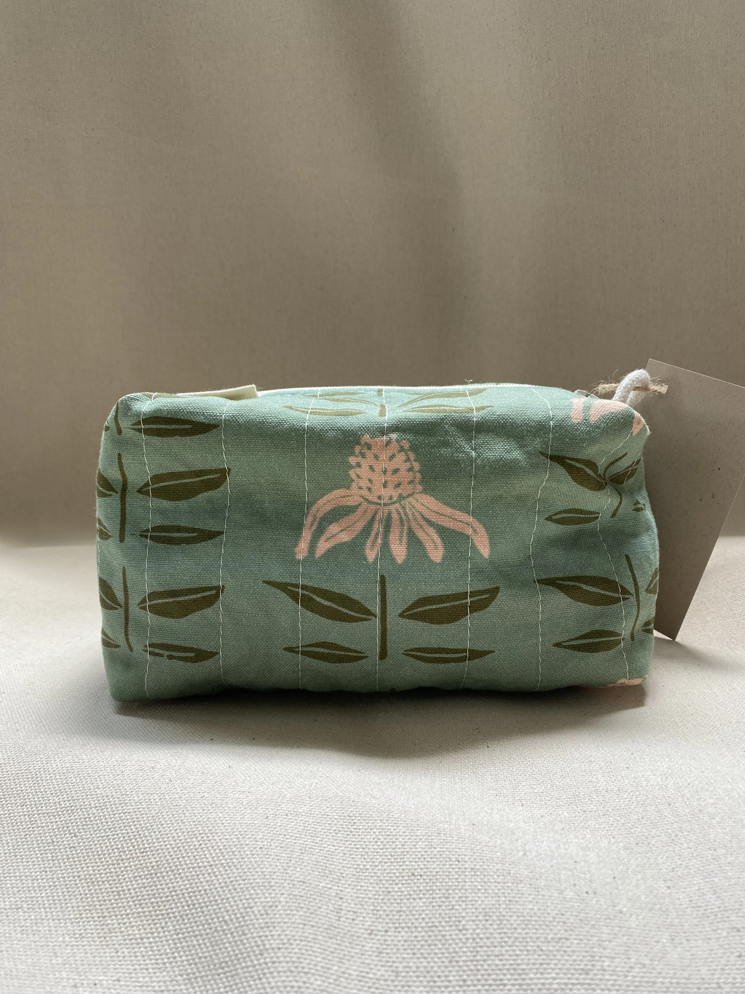 Teal Echinacea boxy pouch