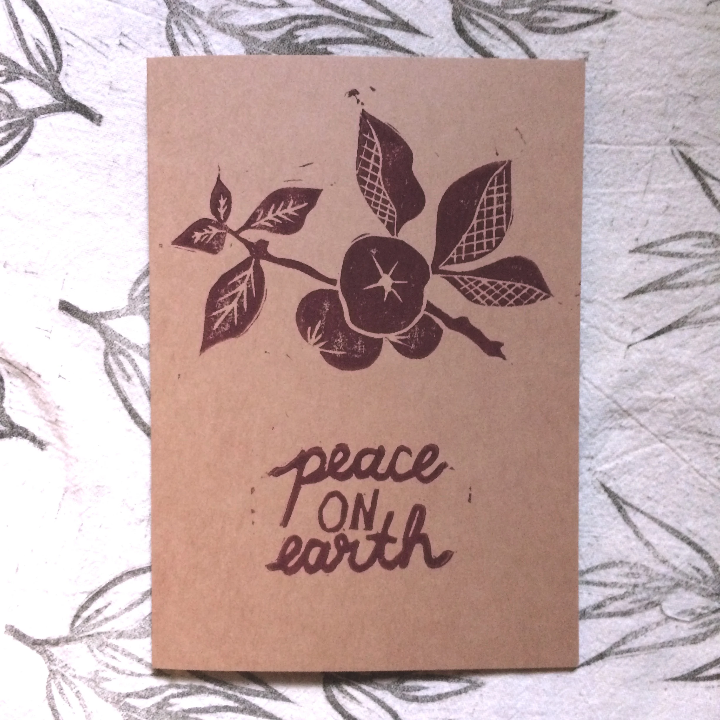 Block-printed holiday cards