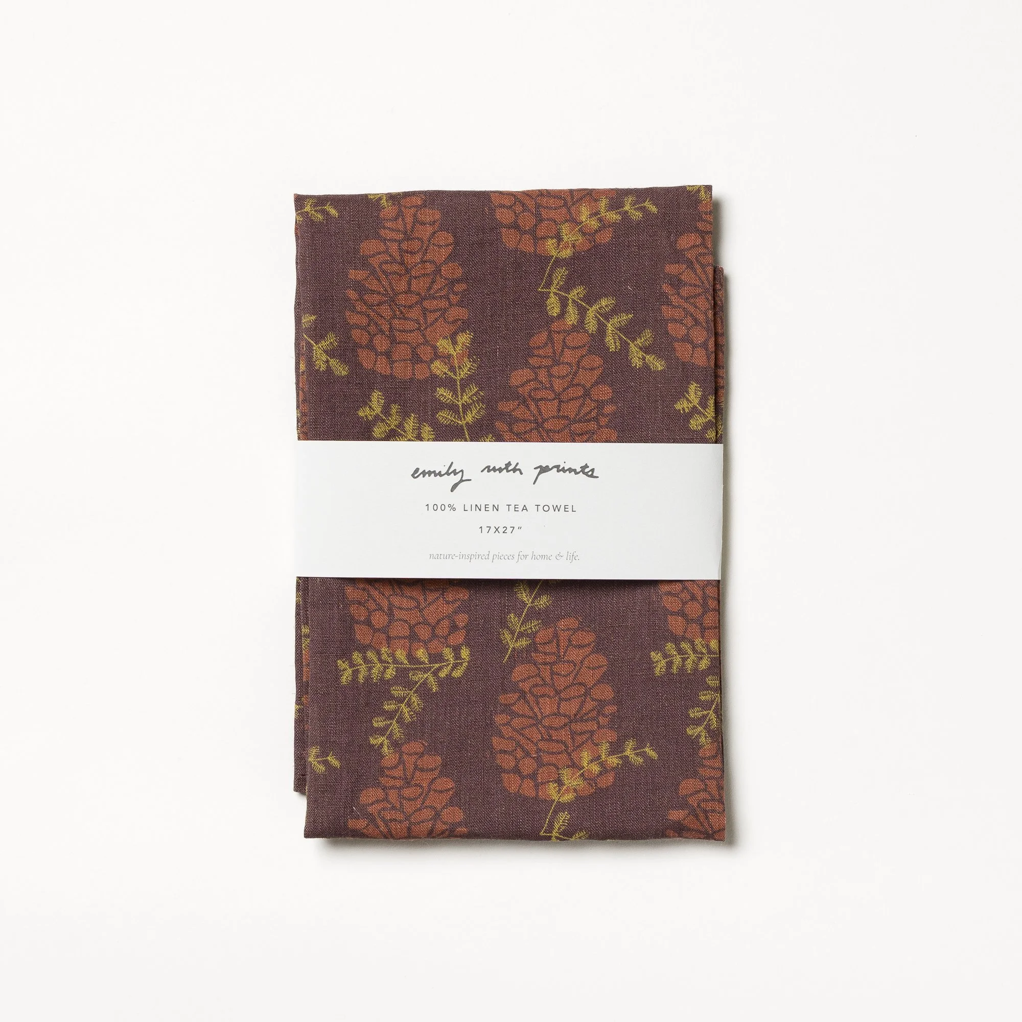 Pinecone tea towel