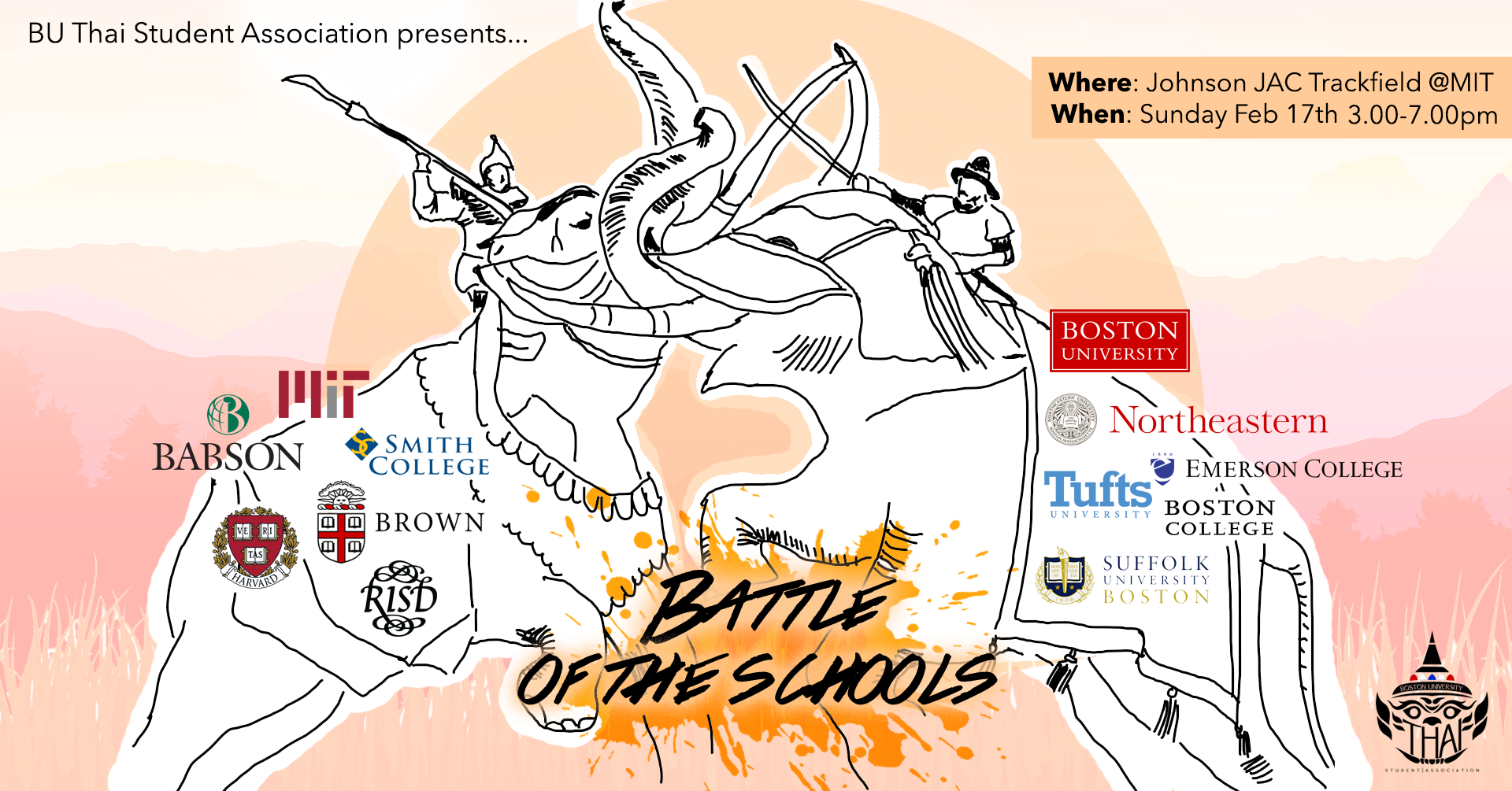 Battle of the Schools is an interschool sports competition between Thai students in the Greater Boston Area. I recreated one of the most iconic war scene